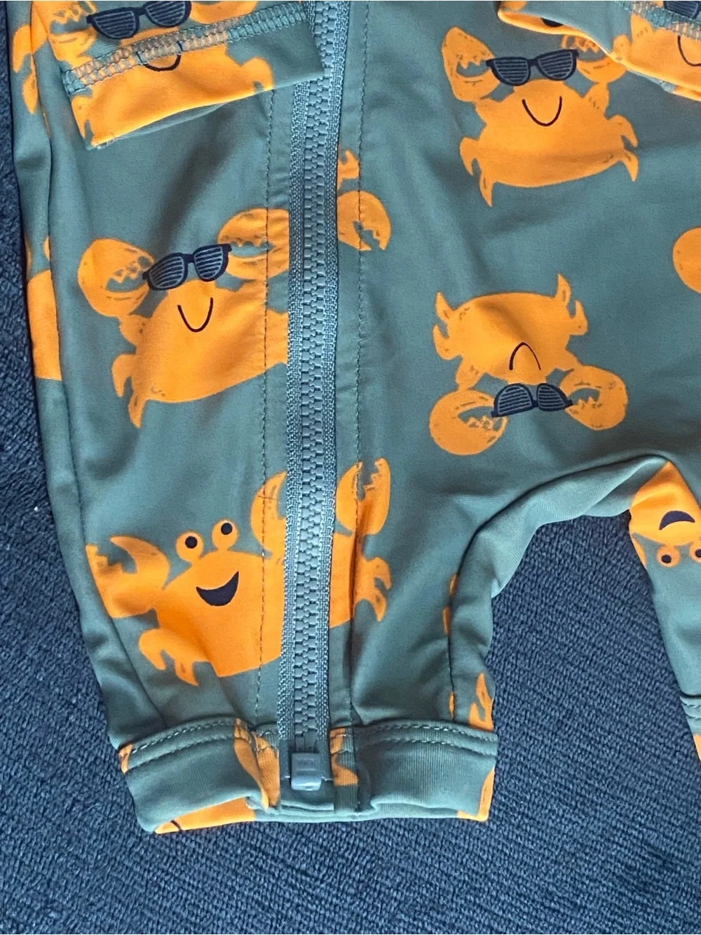 Carter's Teal One-Piece with Orange Crab Print
